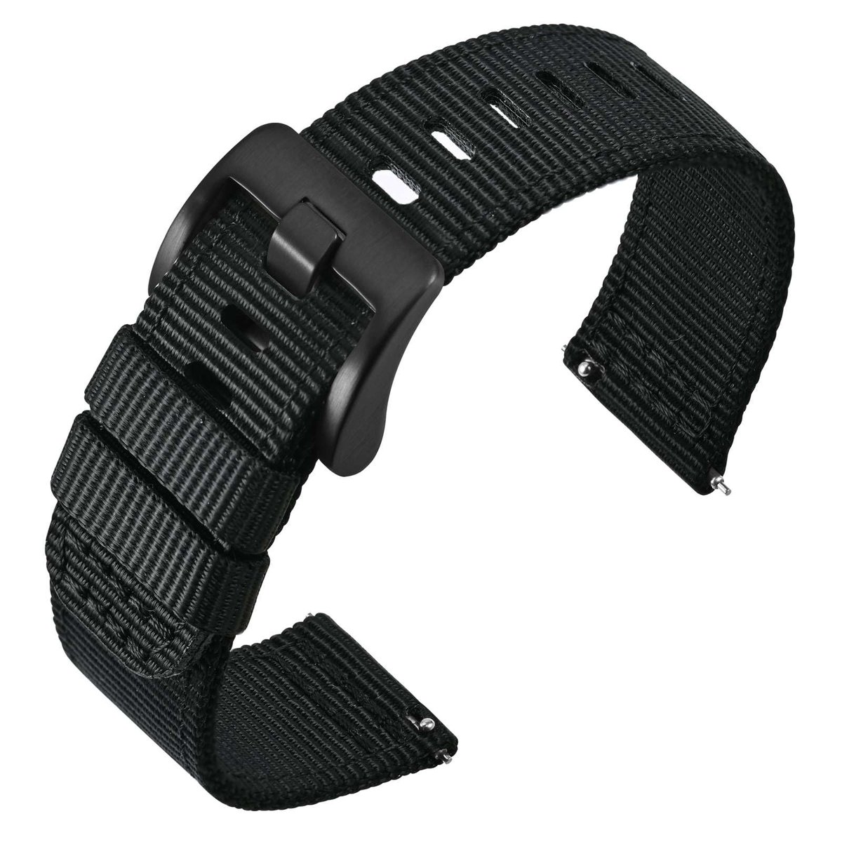 ANNEFIT Nylon horlogebandje voor heren 18 mm 20 mm 22 mm, snel los te maken militair horlogebandje met robuuste - ShopVlot