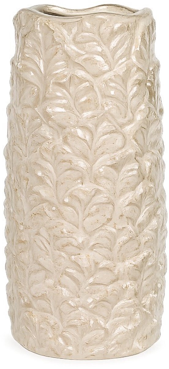 Aardewerk vaas Flek beige M