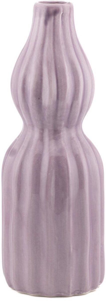 Aardewerk vaas Stripes aubergine