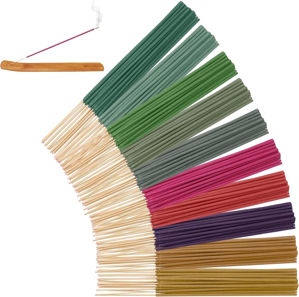 Meditatie en Yoga Wierookset met 240 Geurstokjes, Sandelhout, Salie, Lavendel en Drakenbloed voor een Rustgevende Sfeer
