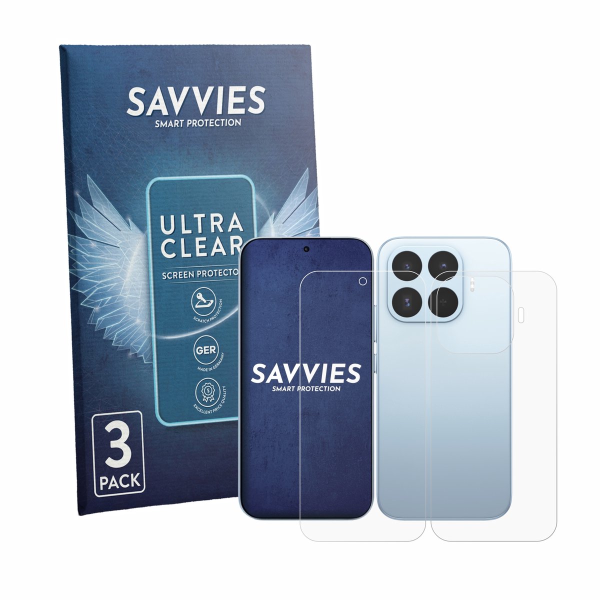 Savvies - Screenprotector voor Xiaomi 17T (Voor+Achter) - Folie Beschermfolie transparant 6 Stuks