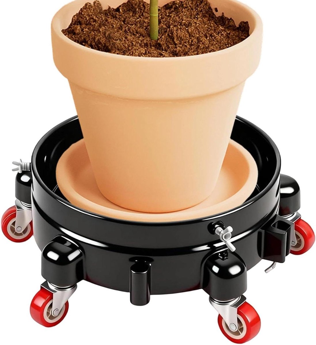 Emmer Trolley - Rolkar - Materiaal Transport - 360 Graden Draaibaar - 28 cm Wielen - Zwart