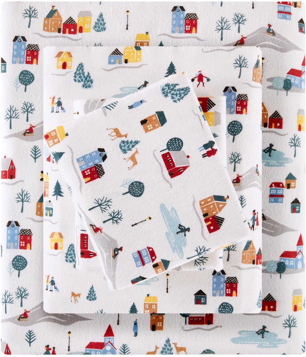 Sleep Philosophy True North 100% Cotton Flannel Sheets King Size, Cozy Flannel Sheet Set Brushed for Extra Softness - ShopVlot