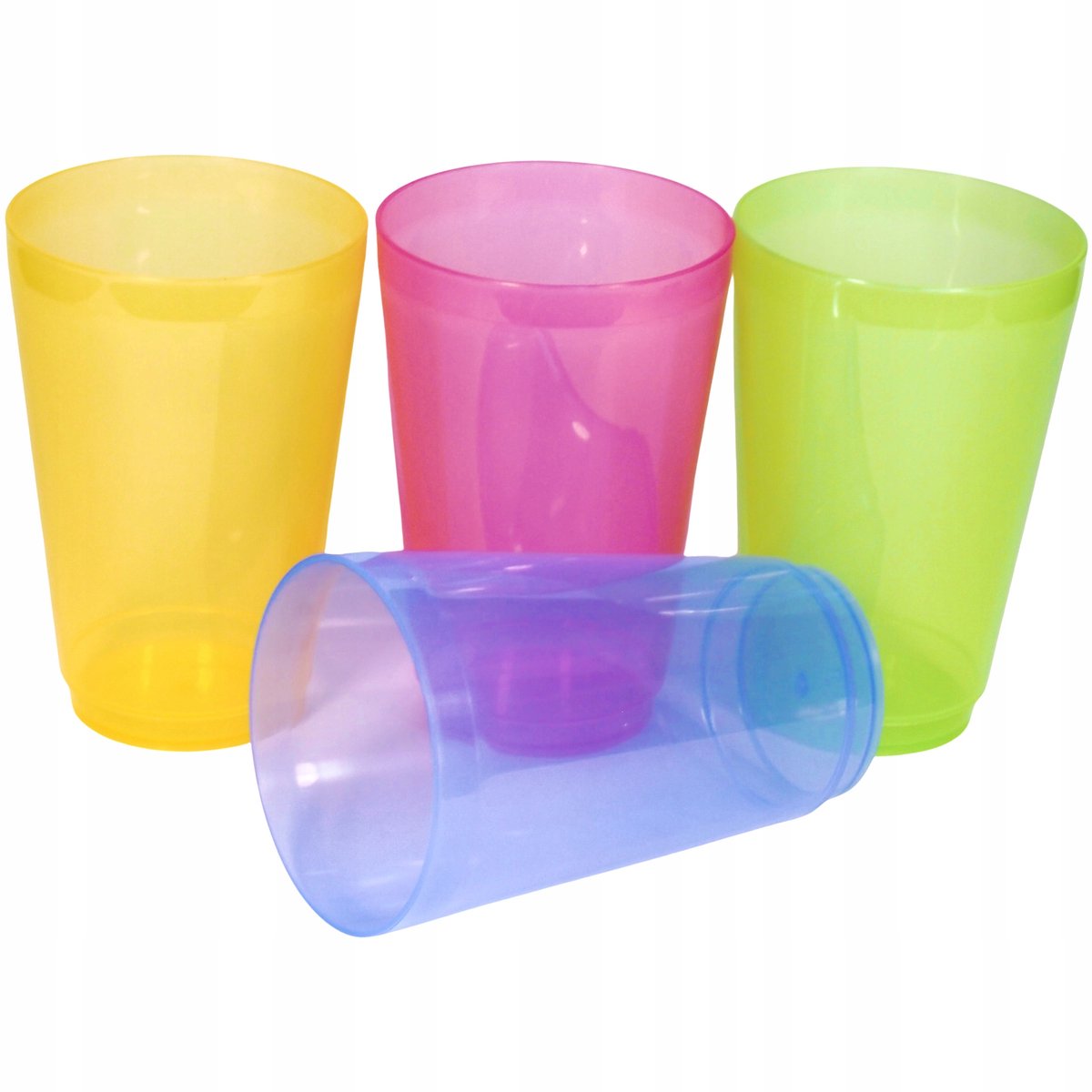Set van 4 herbruikbare plastic bekers 500 ml