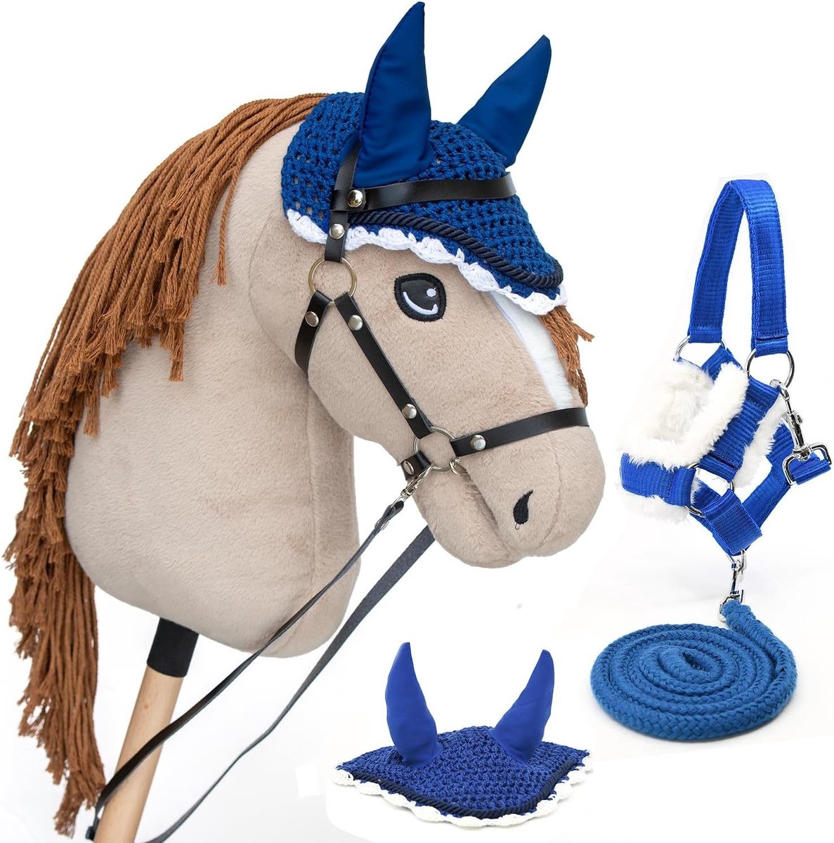 Hobbyhorse Hoofdstel - Beige - A3 - Compleet met Accessoires - Voor Kinderen