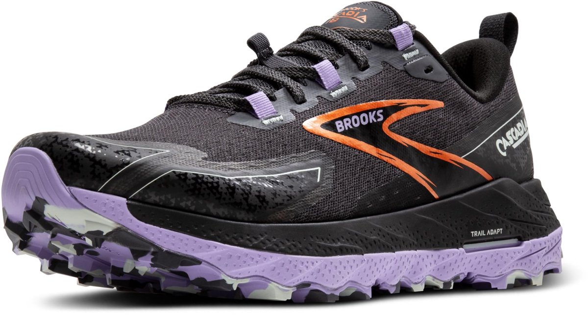 Brooks Cascadia 18 - Trail Hardloopschoenen - Ebony/Sweet Lavender/Copper - Maat 37.5