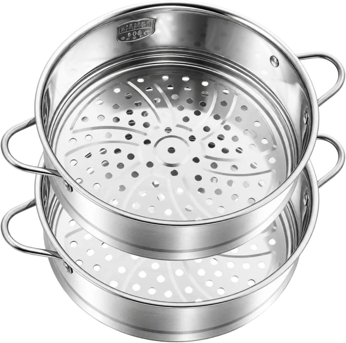 Set van 2 Stoominzetstukken van RVS, 20 cm - Perfect voor Groenten, Fruit en Eieren in Soeppannen en Stoomkokers