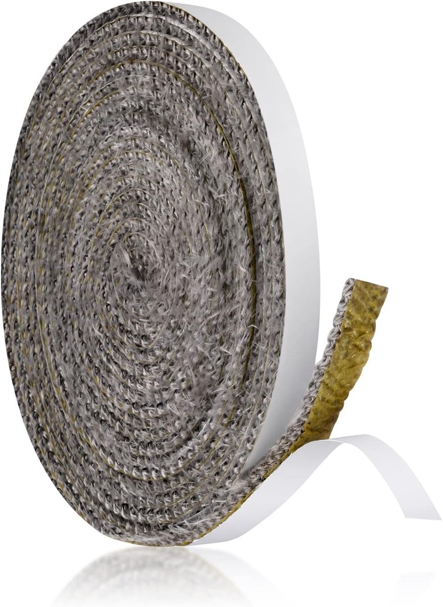 Hoge kwaliteit zelfklevende haardafdichtingstape, vervangende gasket voor houtkachels en open haarden, 4 meter lang, 10x3mm, glasvezel materiaal