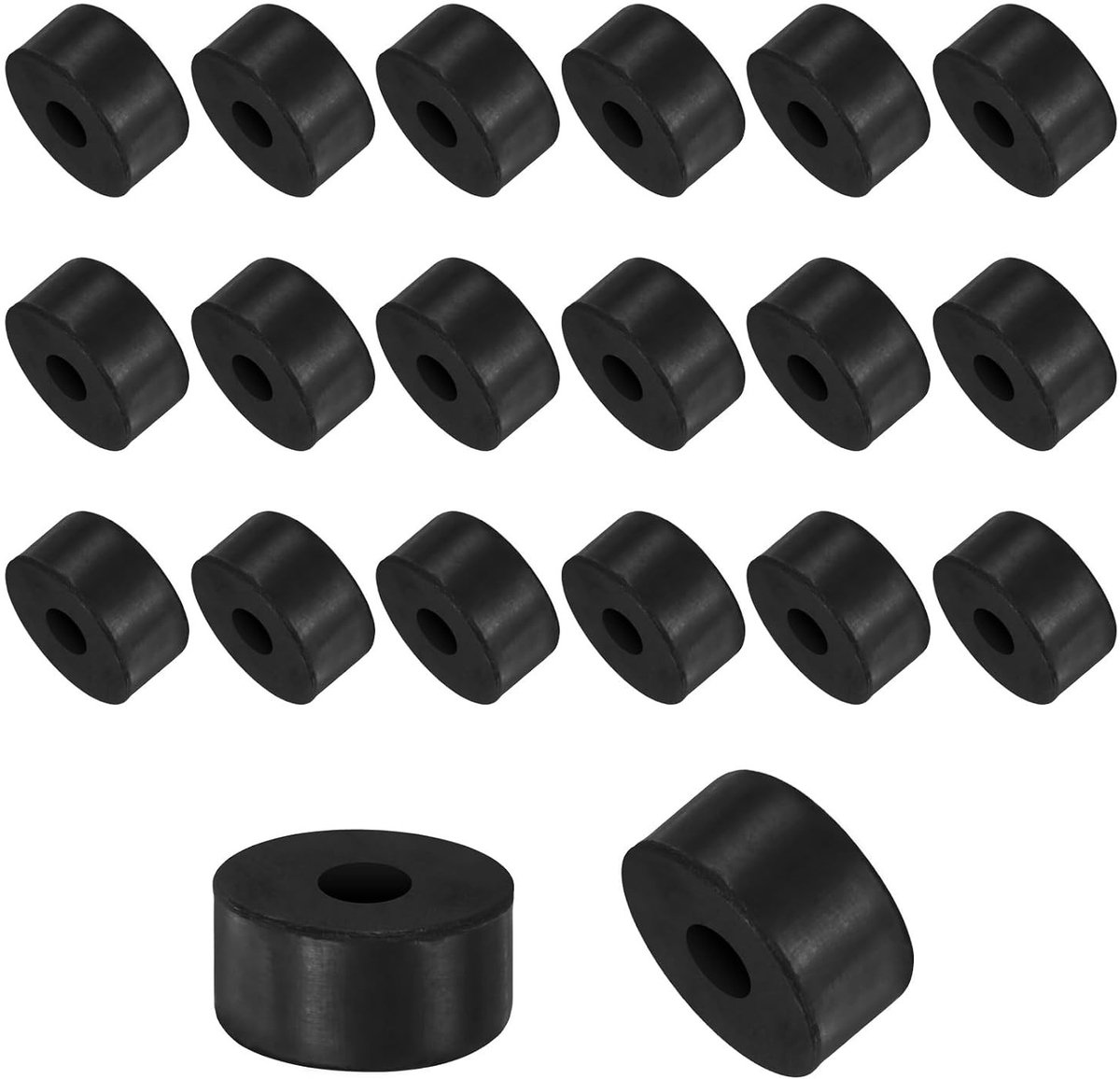 20-Pack Rubber Spacer 0.25" ID x 0.8" OD x 0.4" Dikke Vibratie Pads voor Geluidsisolatie en Stabilisatoren