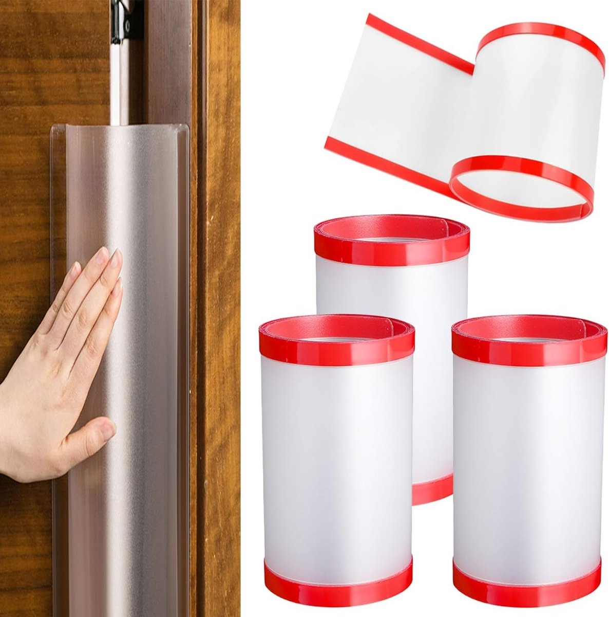 Set van 4 Deurbeschermers voor Kinderen, Veiligheid Rollers voor Deuren in Kinderdagverblijf, Klaslokaal en Slaapkamer (17x120cm, Eenheid, 4)