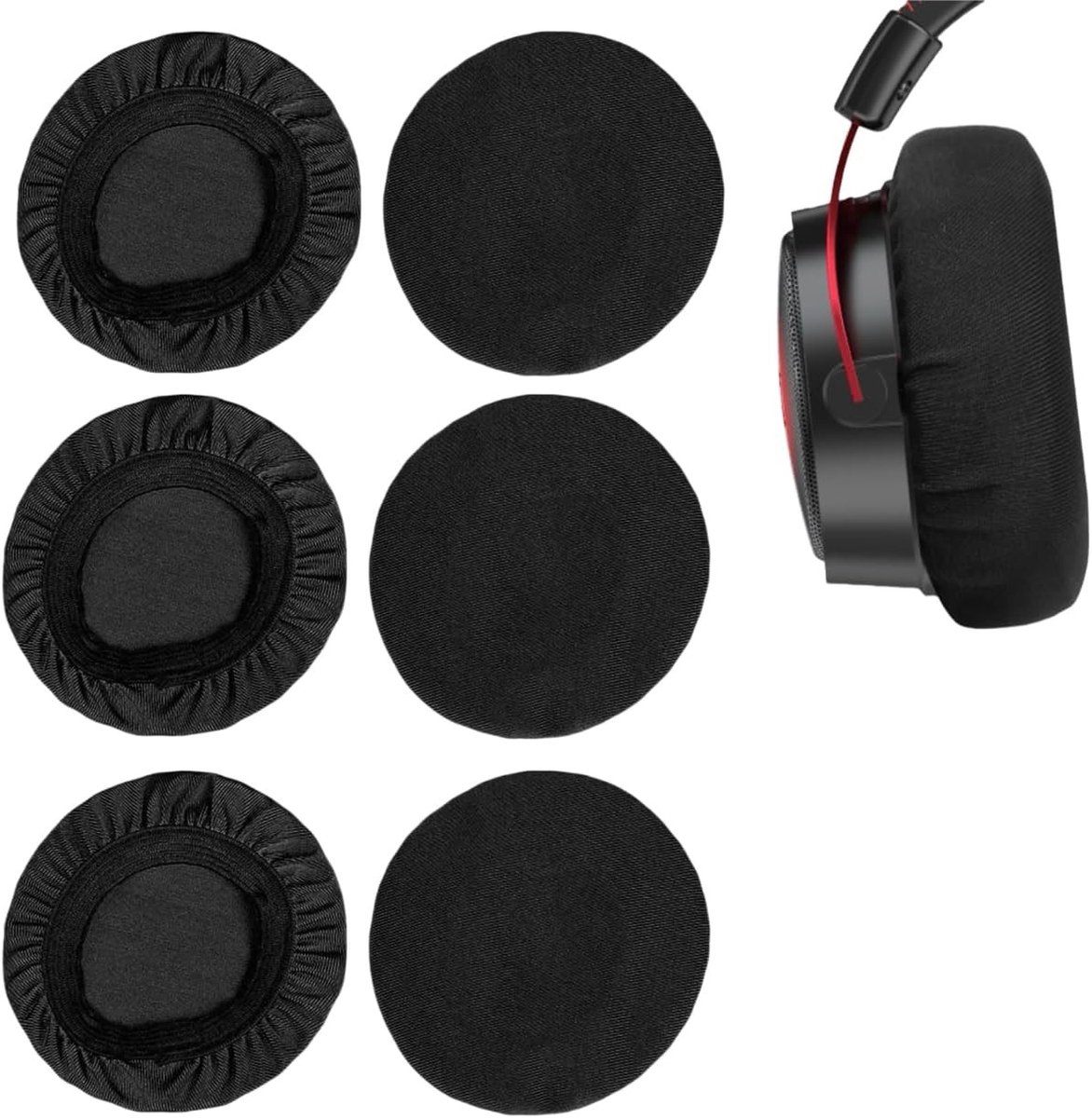 Hoofdtelefoon Oorkappen - Zwart - 11-15 cm - Wasbare en Rekbare Oorschelpbescherming - Voor Over-Ear Headsets