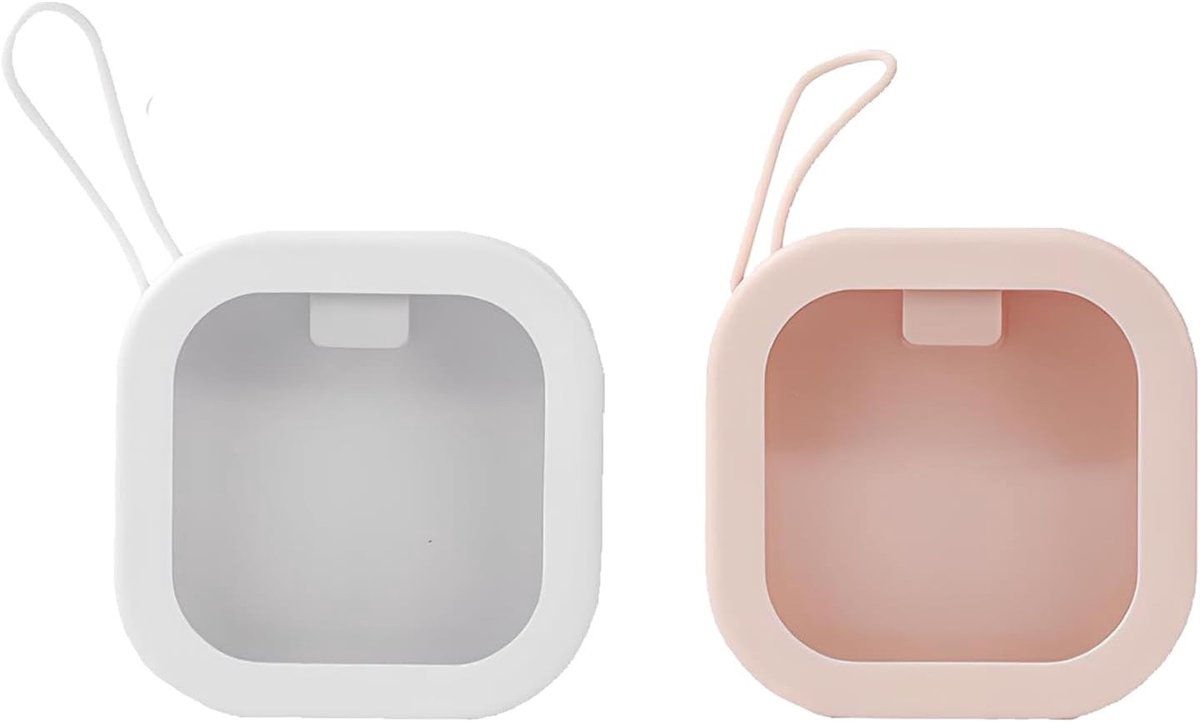 Set van 2 Vierkante Mini Opbergdozen voor Haaraccessoires, Plastic Dozen met Deksel, Ideaal voor Flosdraad, Haarspelden en Sieraden
