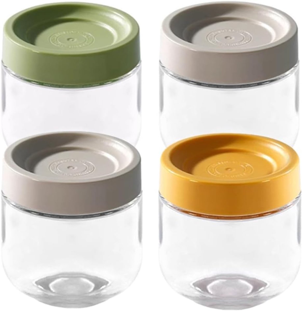 Glazen Potten met Luchtdichte Deksels - Transparant - 300 ml - Voedselveilig Glas - Voor Opslag van Yoghurt en Snacks