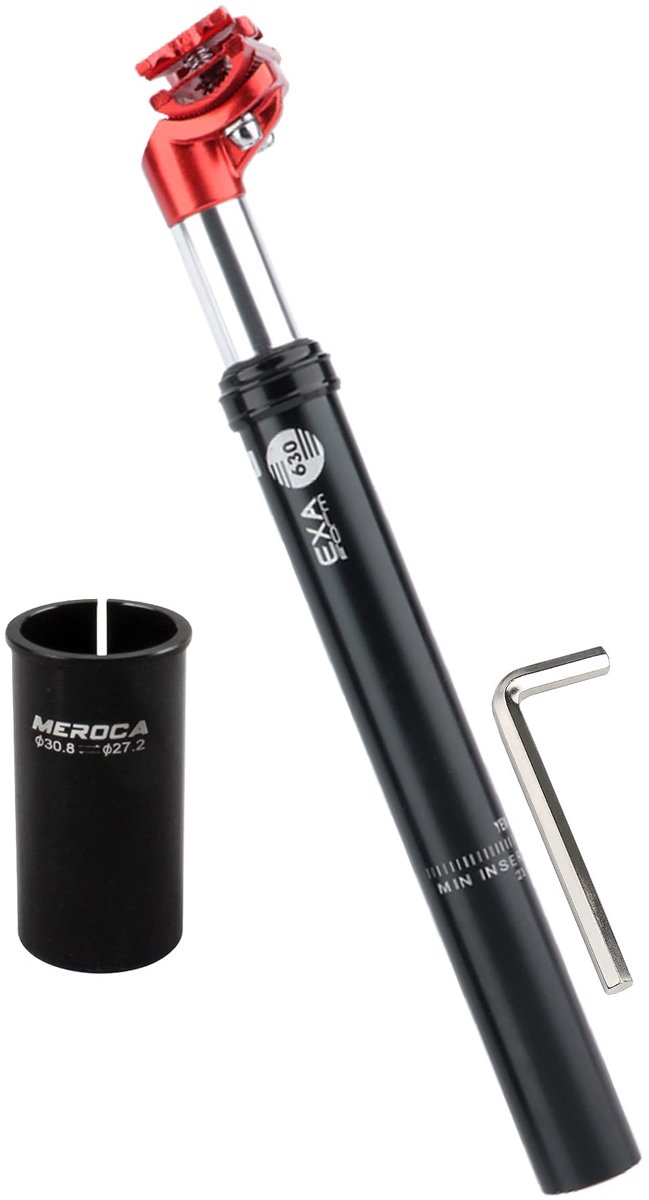 Newgoal Zadelbuis met veer van aluminium, diameter 27,2/30,9/31,6 mm, lengte 350 mm, voor fiets (rood 30,8) - ShopVlot