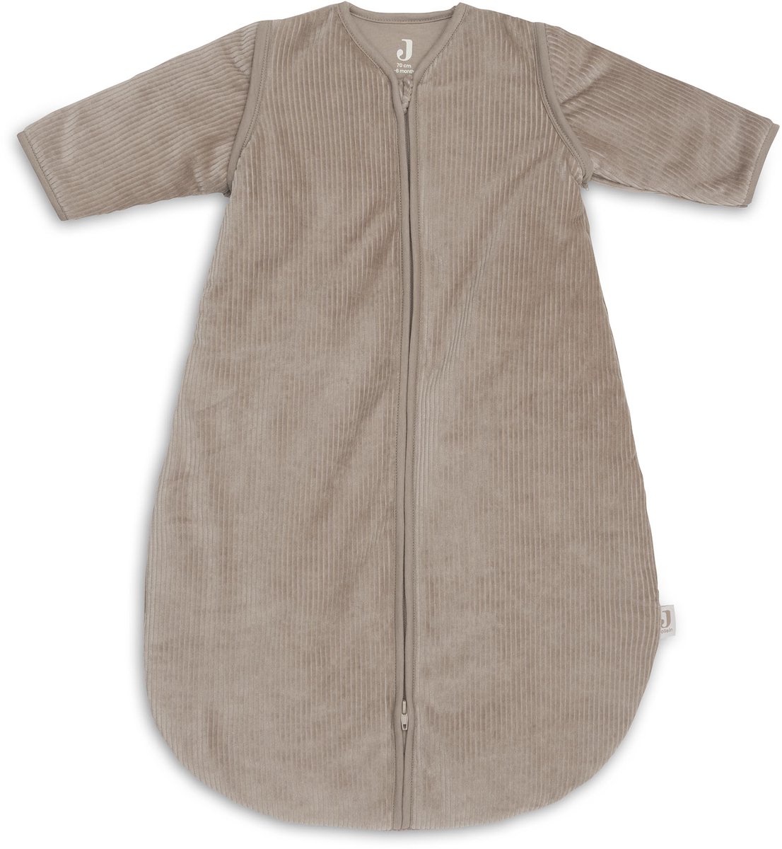 Jollein Slaapzak met afritsbare mouw Rond 70cm Rib Milky Coffee