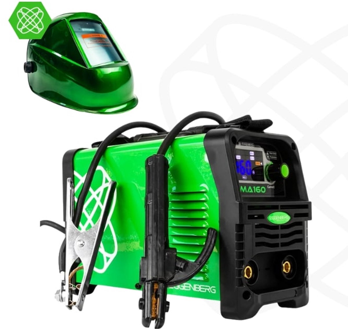 Eggenberg MMA160 Elektrode lasapparaat 160A 3.2L 230V + GRATIS Lashelm
