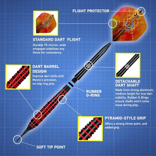 Shot Mystic Brass Red Soft Tip - 18 Gram van Shot! — afbeelding 2