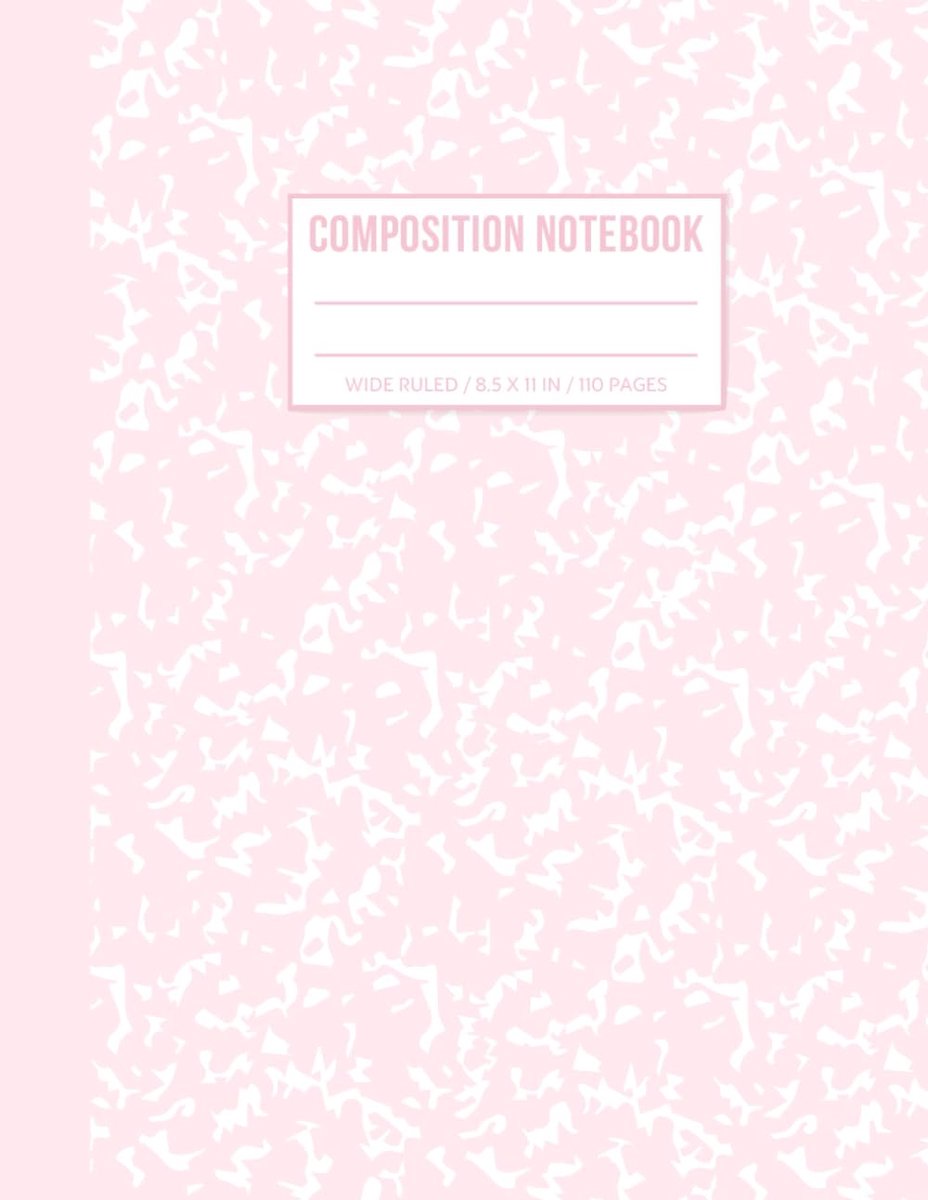 Light Pink Marble Composition Notebook: 110 Numbered Pages, 8.5" x 11" - ShopVlot