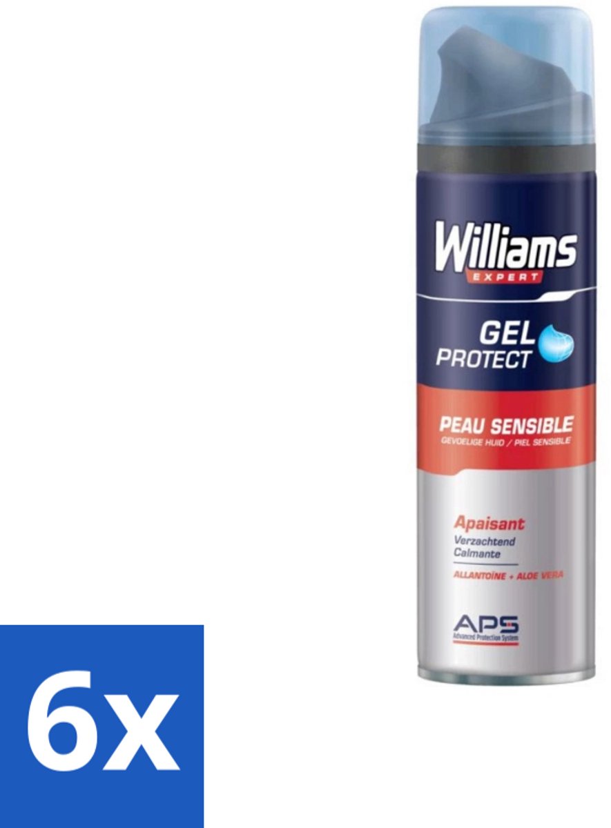 Williams - Expert - Scheergel - Gevoelige Huid- 200 ml - Voordeelverpakking - 6 stuks
