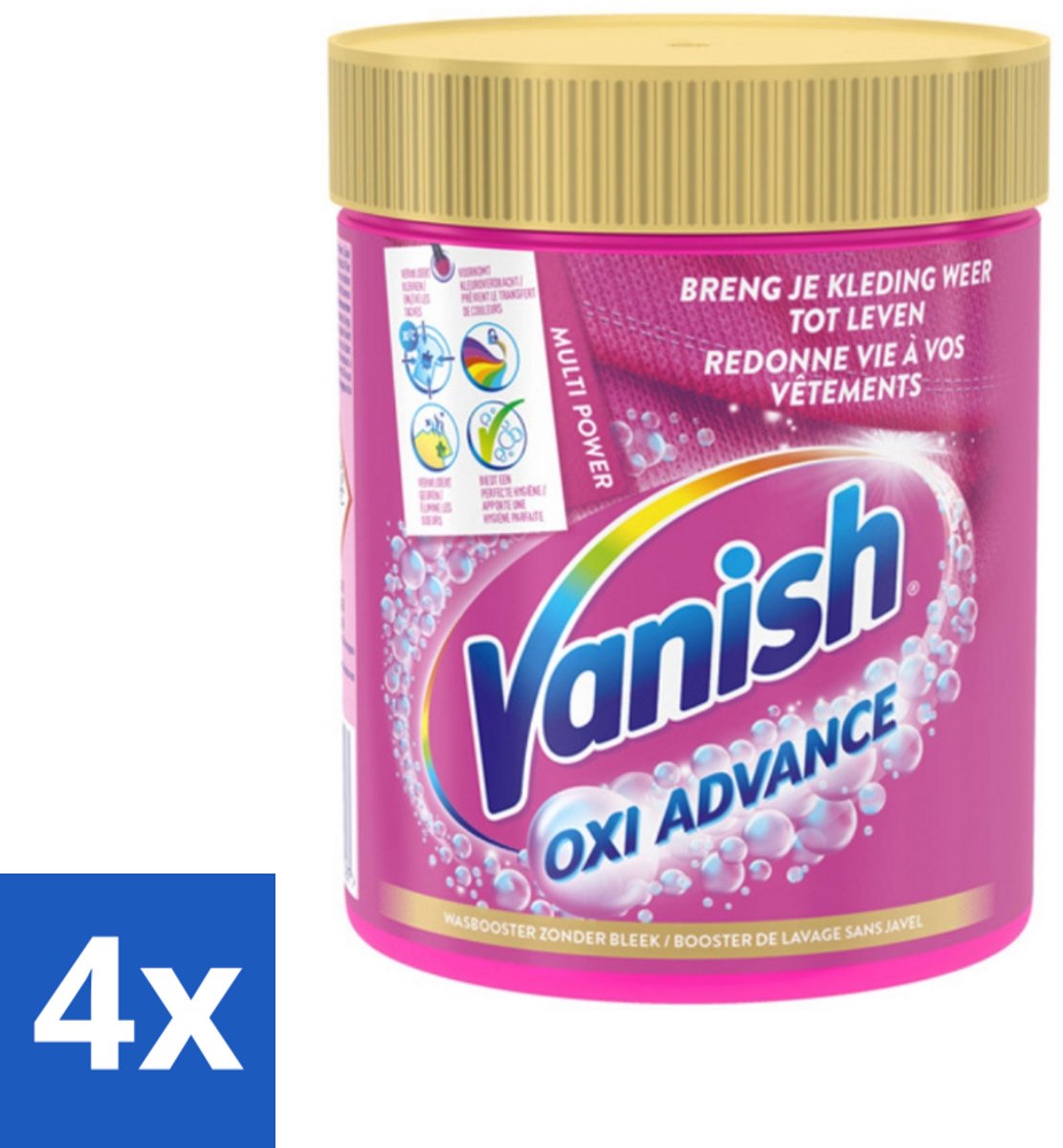 4 x Vanish Oxi Advance - Vlekkenverwijderaar Poeder - Zonder Bleek - Gekleurde Was - 470 Gram - Vlekkenverwijderaar - Waspoeder - Gekleurde Was - Vlekken Verwijderen - Wasmiddel