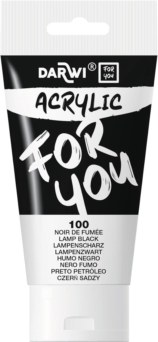 Darwi For You acrylverf 75 ml in tube lampenzwart