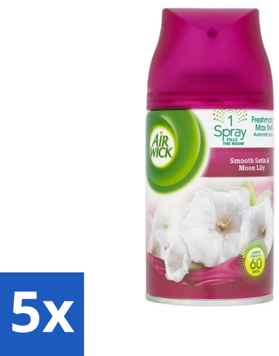 Air Wick Freshmatic - Luchtverfrisser Navulling - Lelie & Satijn - 250ml - Bulkverpakking - 5 stuks