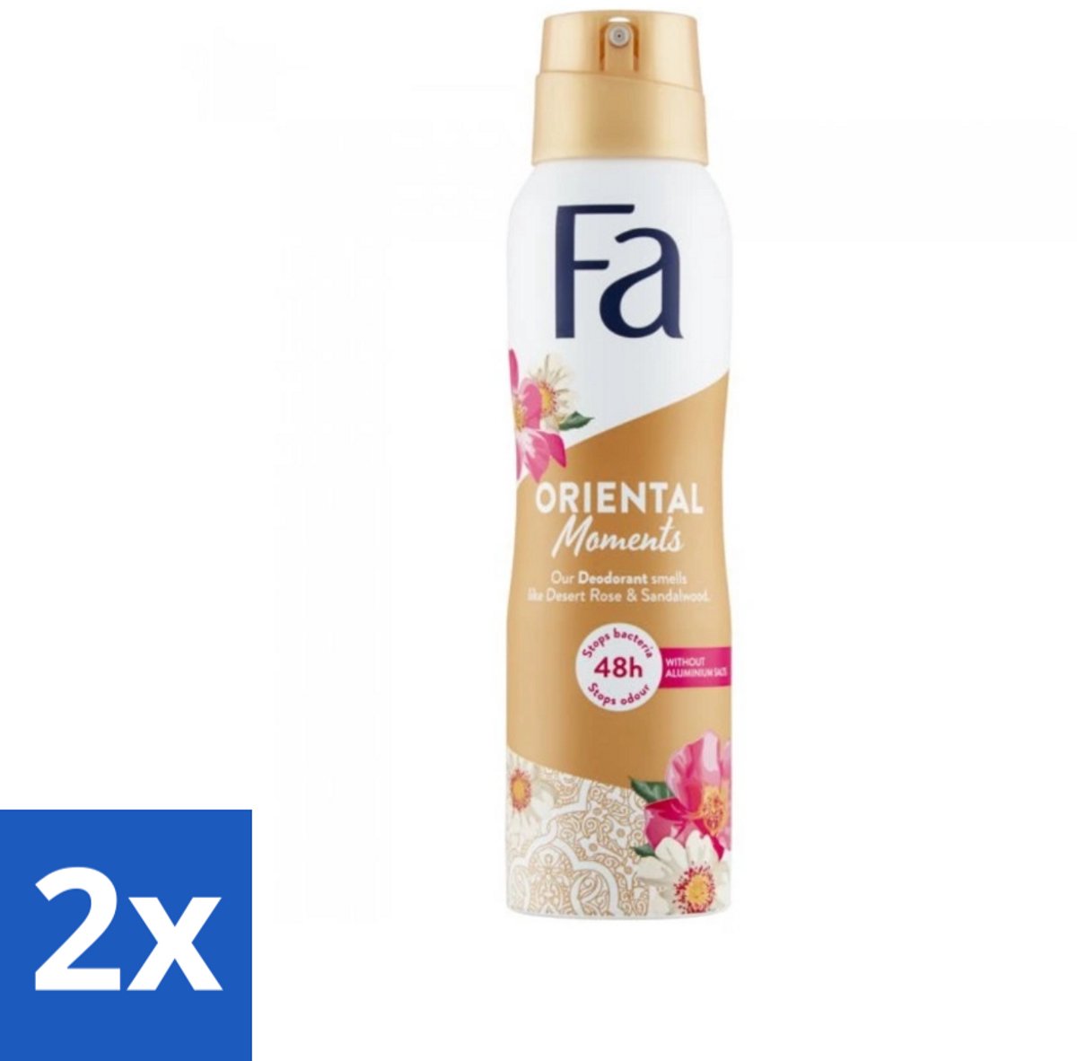 2 x Fa - Oriental Moments - Deodorant Spray - Woestijnroos & Sandelhout - 150 ml - Deodorant - Fa - Oriental Moments - Woestijnroos - Sandelhout