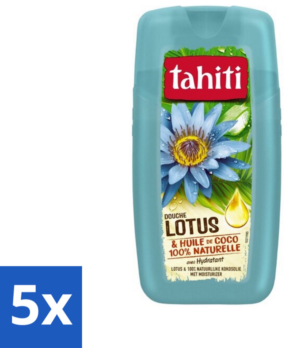 Tahiti - Douchegel - Lotus & Kokosolie - Hydraterend - 250 ml - Bulkverpakking - 5 stuks