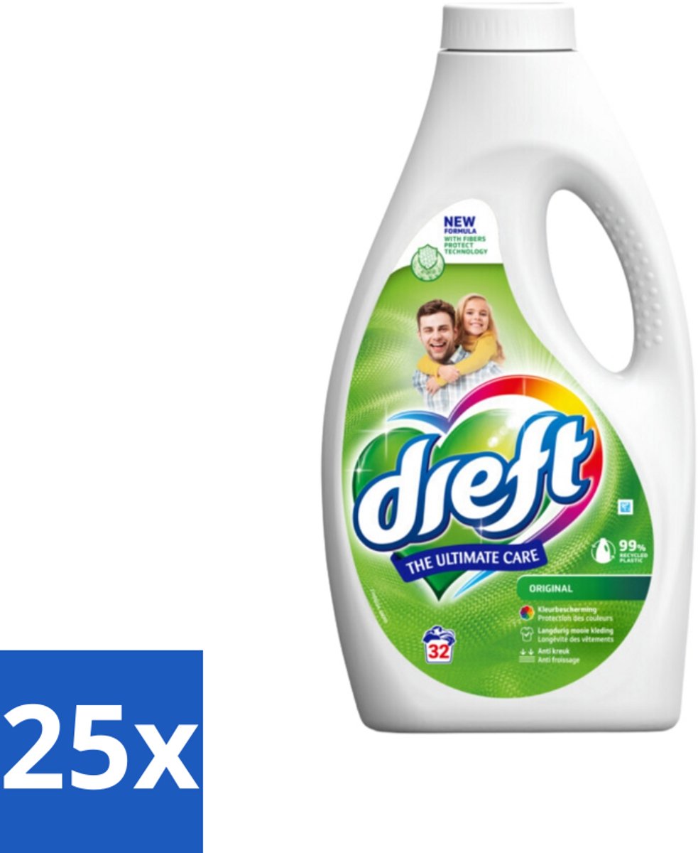 Dreft Vloeibaar Wasmiddel Origineel 32 Wasbeurten 1,4 liter - Bulkverpakking - 25 stuks