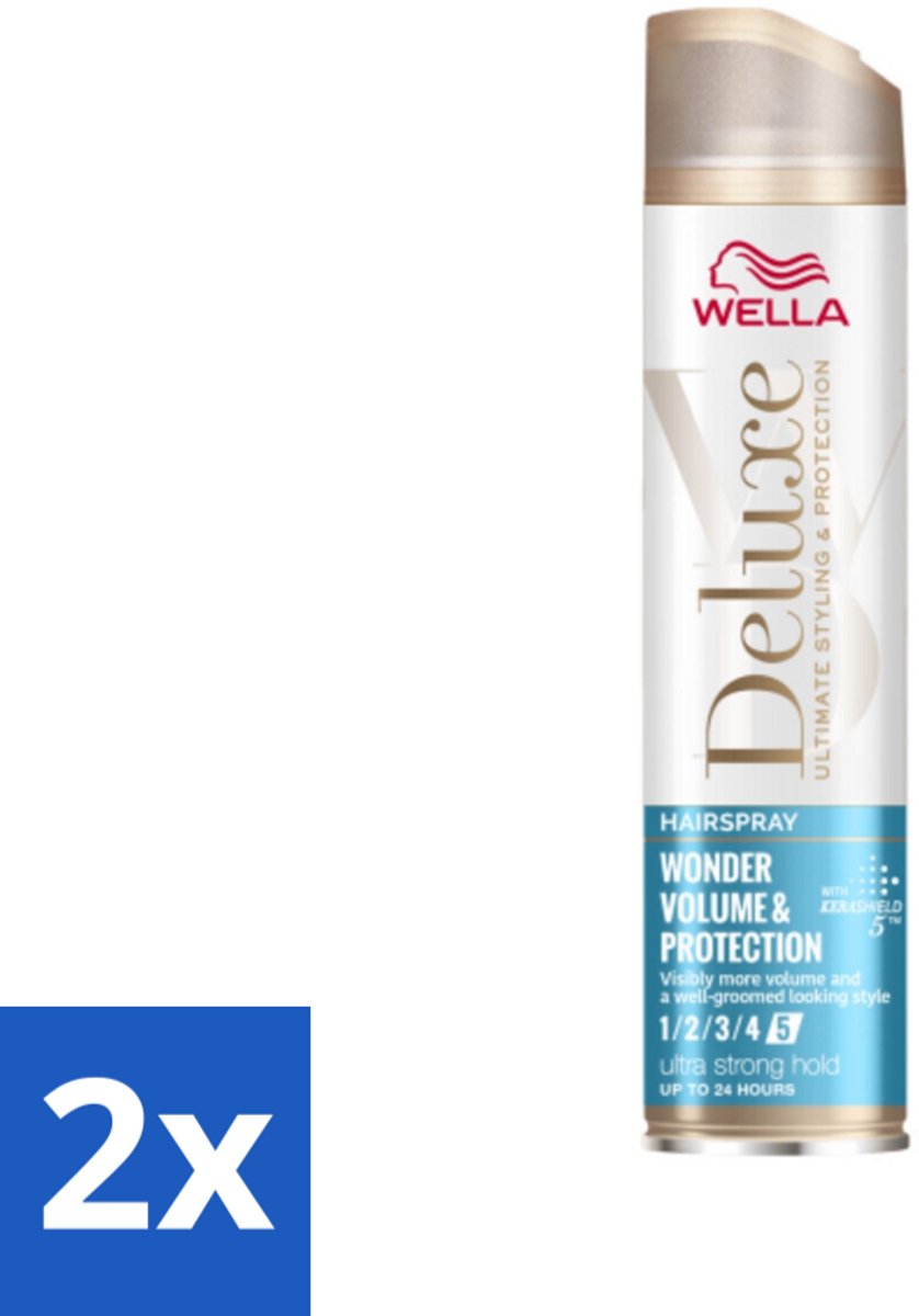 2 x Wella – Deluxe Volume & Protection – Haarspray – 250 ml - Haarspray - Volume - Bescherming - Keratine - UV Bescherming