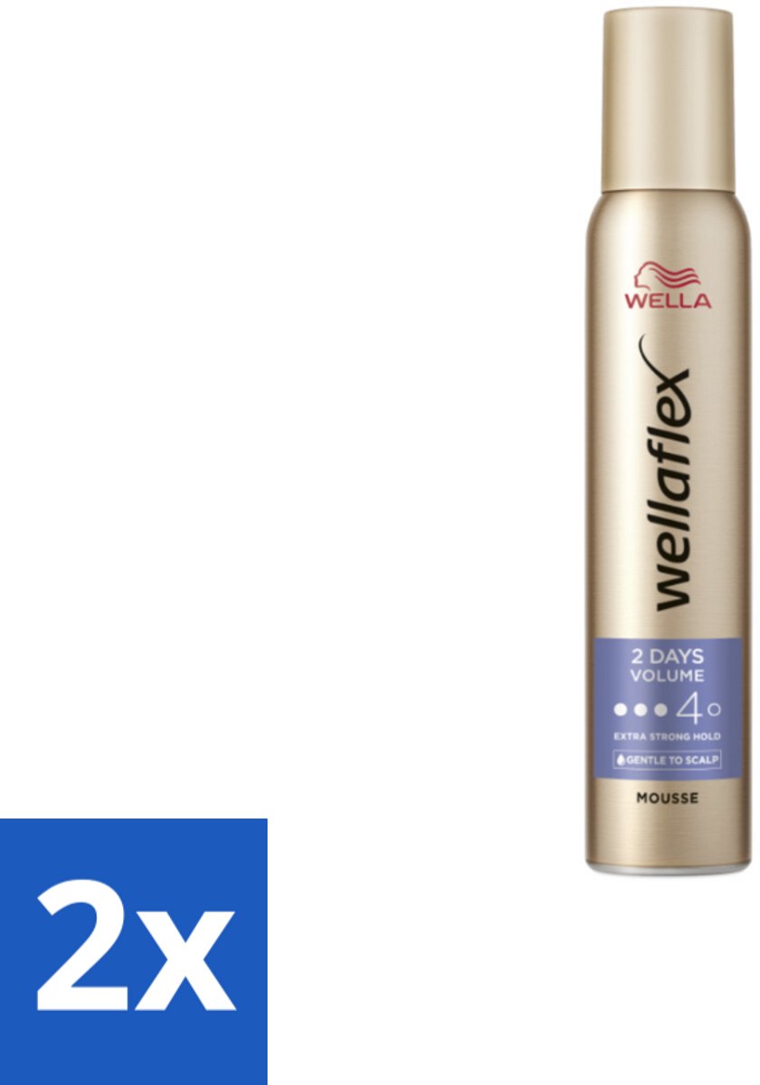 2 x Wella – Flex 2 Days Volume – Haarmousse – 200 ml - Haarmousse - Volume - Haarkleur - Haartypen - Haartypen