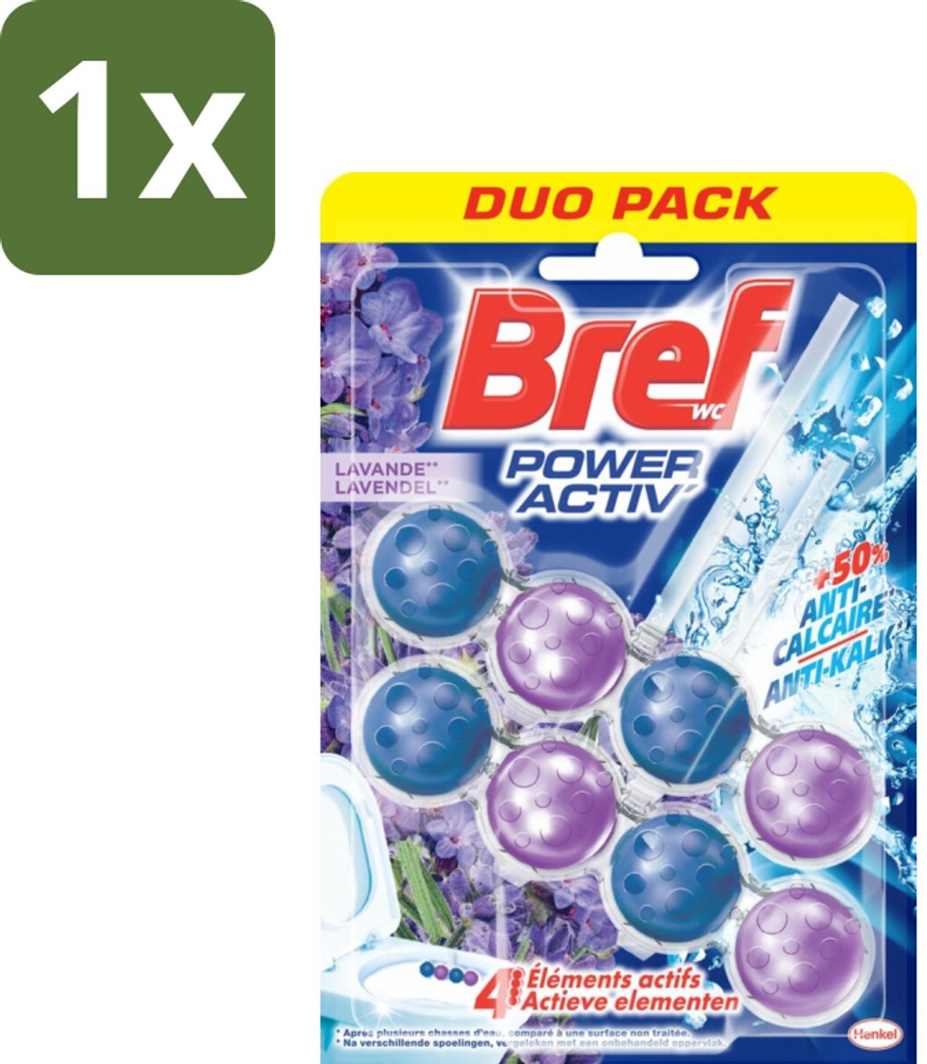 1 x Bref - Toiletblok - Lavender - Toiletblok Lavender - Reiniging Toilet - Kalkaanslag Voorkomen - Frisse Geur Toilet - Paars Water Spoel