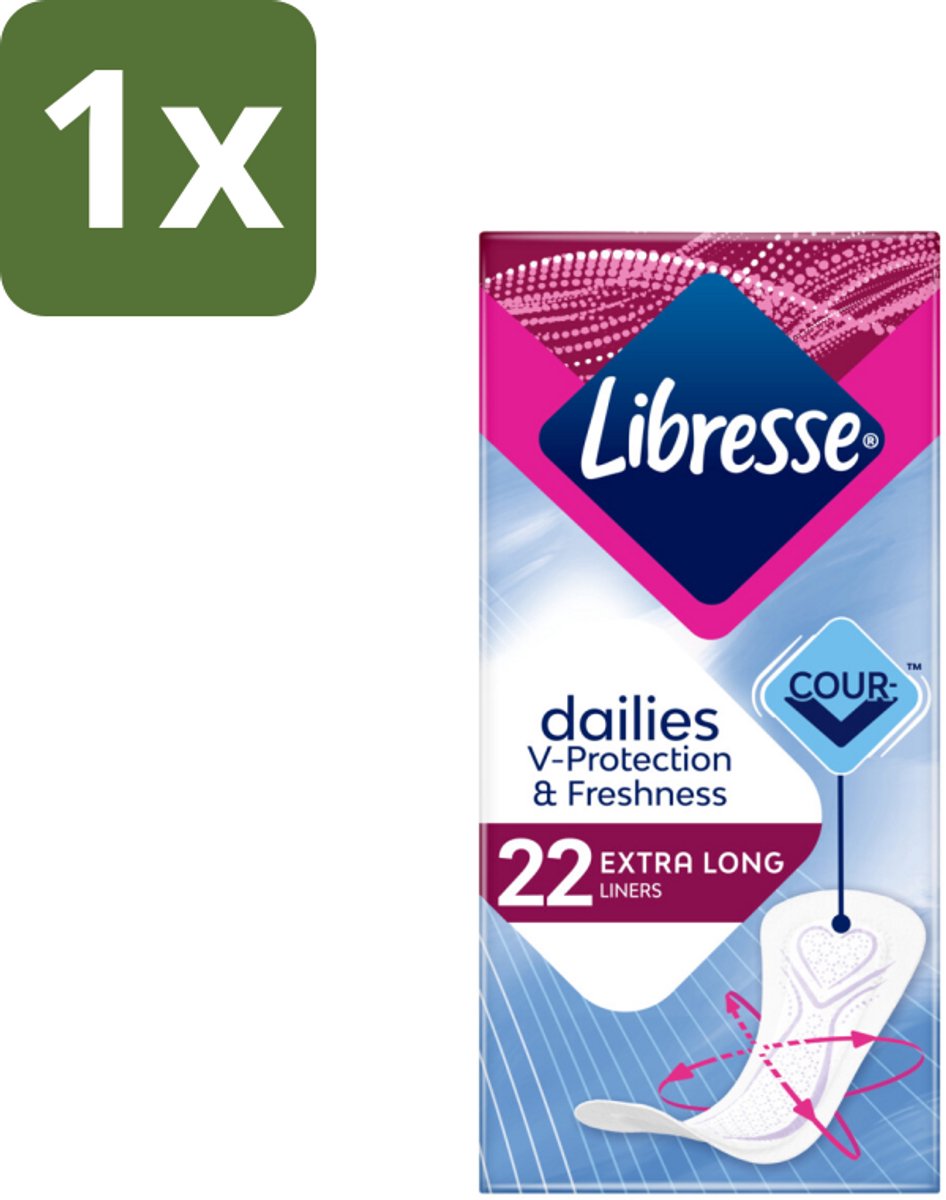 1 x Libresse – Inlegkruisjes – Extra Long – Langdurige bescherming – 22 Inlegkruisjes - Kabel - Kabels - Kabelsysteem - Kabelsysteem