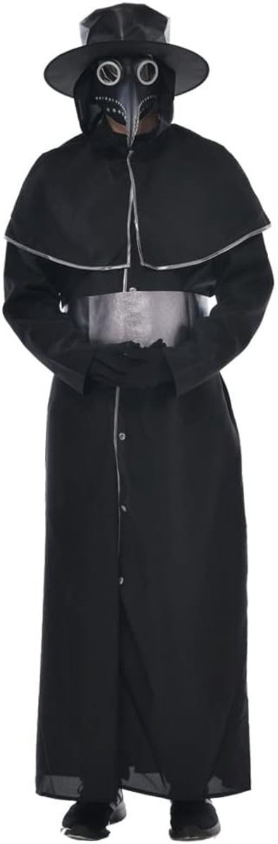Plague Doctor Kostuum voor Mannen - Halloween Outfit met Masker, Vintage Stijl en Accessoires