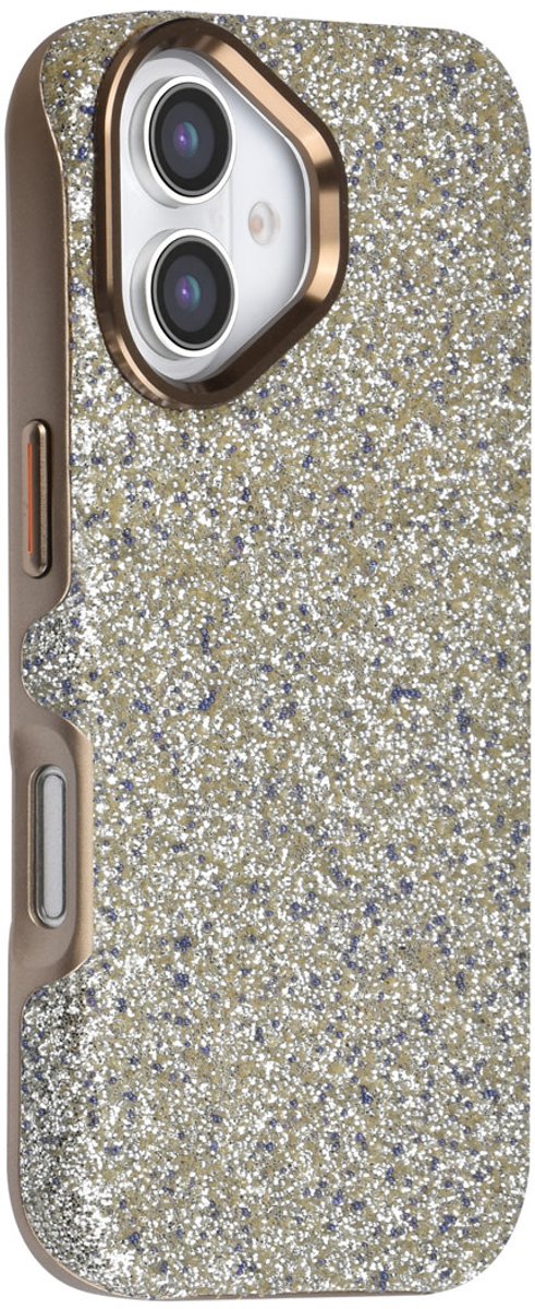 TUNIQ Backcover hoesje voor Apple iPhone 16 - Glitter - Zilver