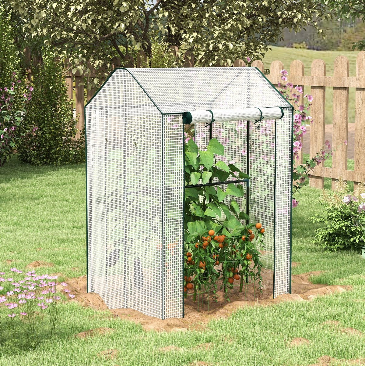 REDOM - Foliekas - Dubbele deuren - PE-afdekking - Staal frame - Tuin en balkon - Polyetheen en staal - Wit - 100 x 80 x 150 cm