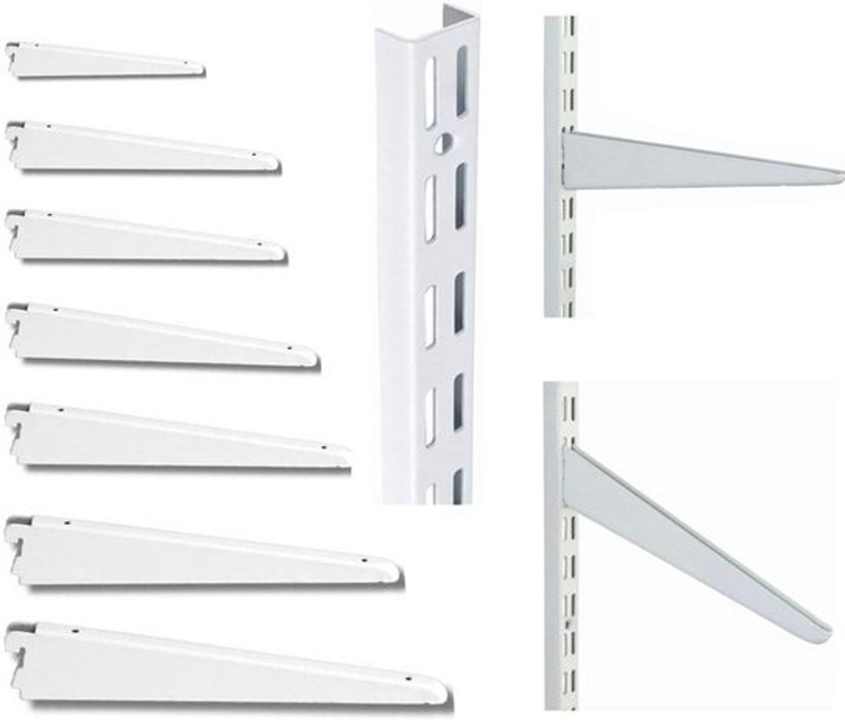 Wandmontage Rekken Beugel - Wit Maten (12cm, 17cm, 22cm, 27cm, 32cm, 37cm, 47cm, 61cm)