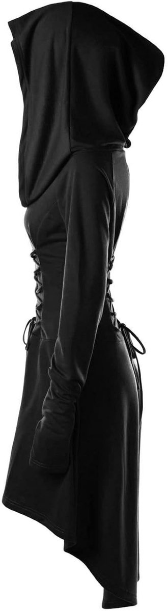 Vrouwelijke Middeleeuwse Gewaad met Kap, Gothic Jurk voor Cosplay, Halloween en Carnaval