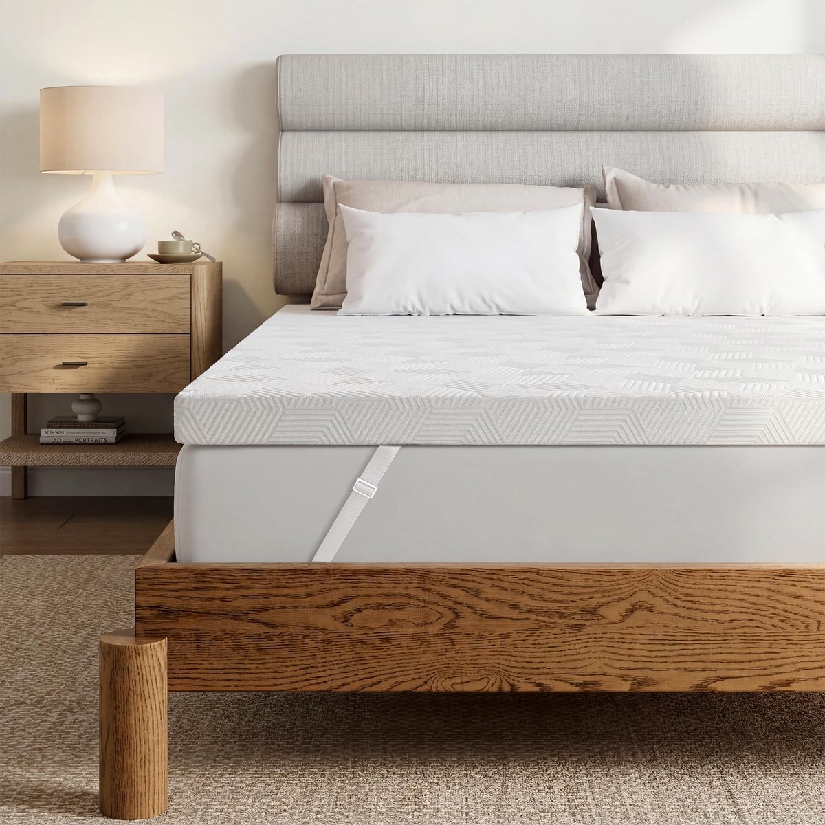 Elzusha - Memory Foam Topper 180 x 200 cm met Antislip Onderkant