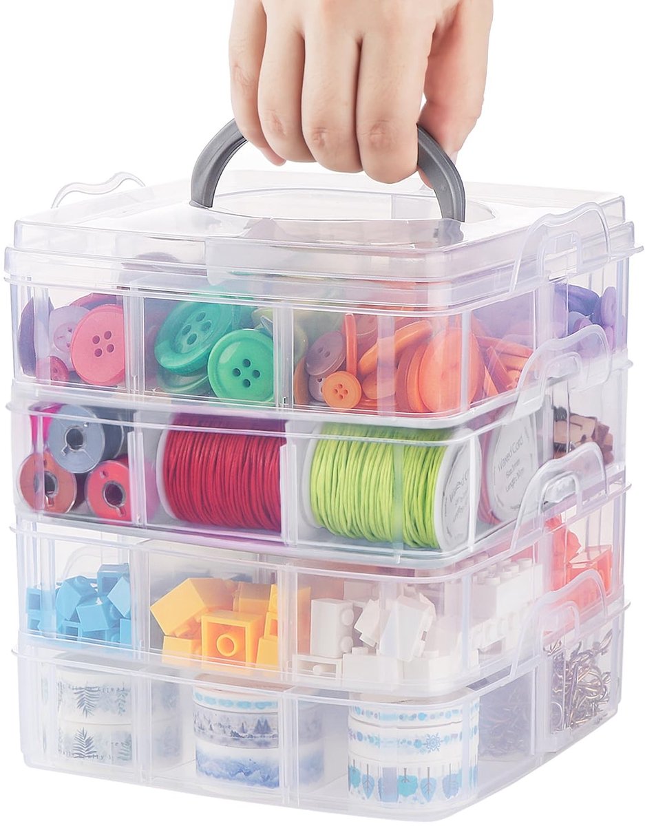 Elzusha - Transparante 4-Laags Opbergdoos met 24 Compartmenten