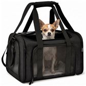 Nolad - Draagtas Hond en Kat - Hondentas - Hondendraagtas - Hondenrugzak - Kattentas - 43x28x28CM - Zwart
