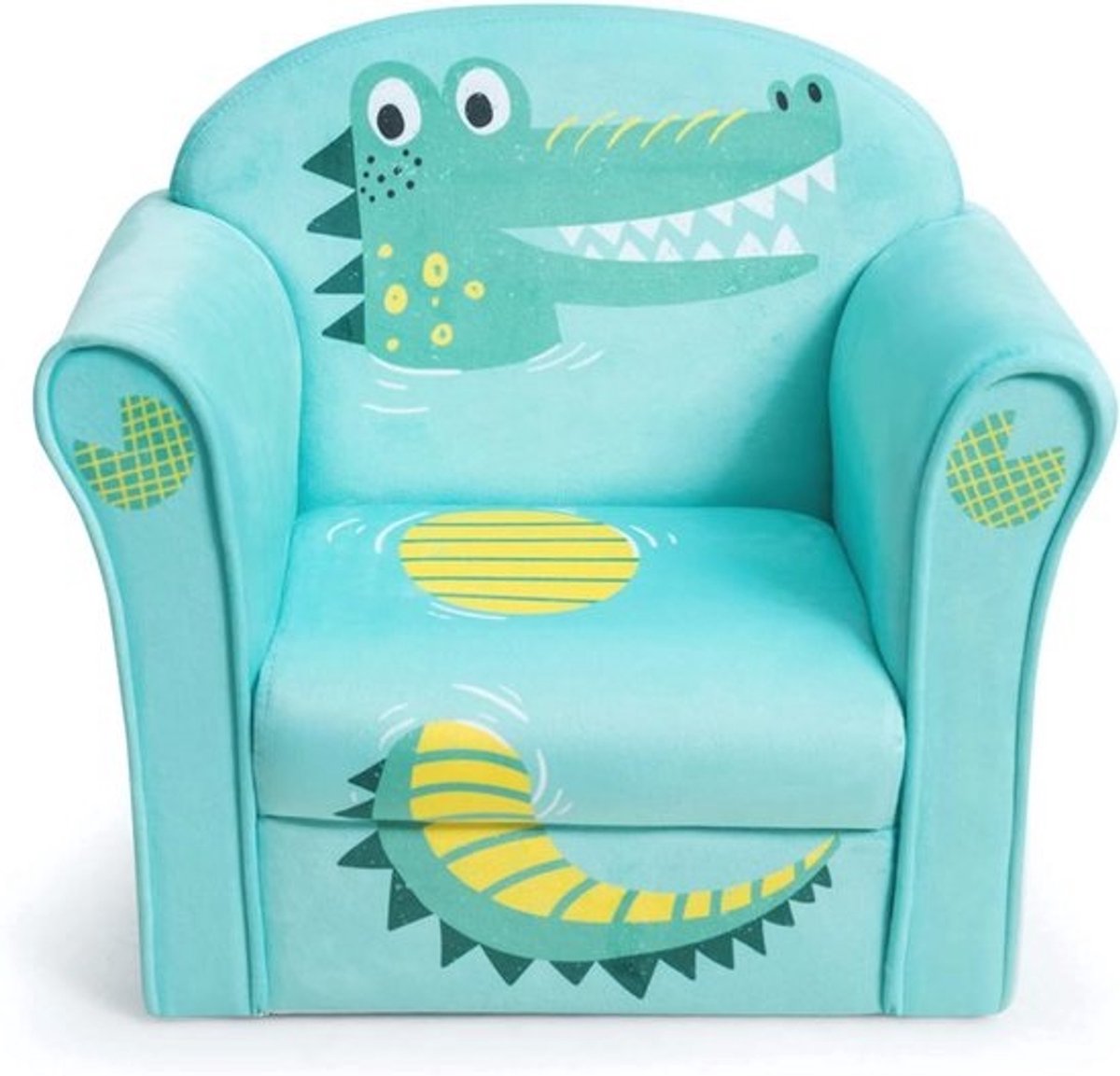 Kinderbank voor Kinderen - Armleuningstoel met Patroon voor Peuters en Kleuters - Stevige Houten Constructie - Lichtgewicht Sofa voor Kinderen van 1-5 Jaar