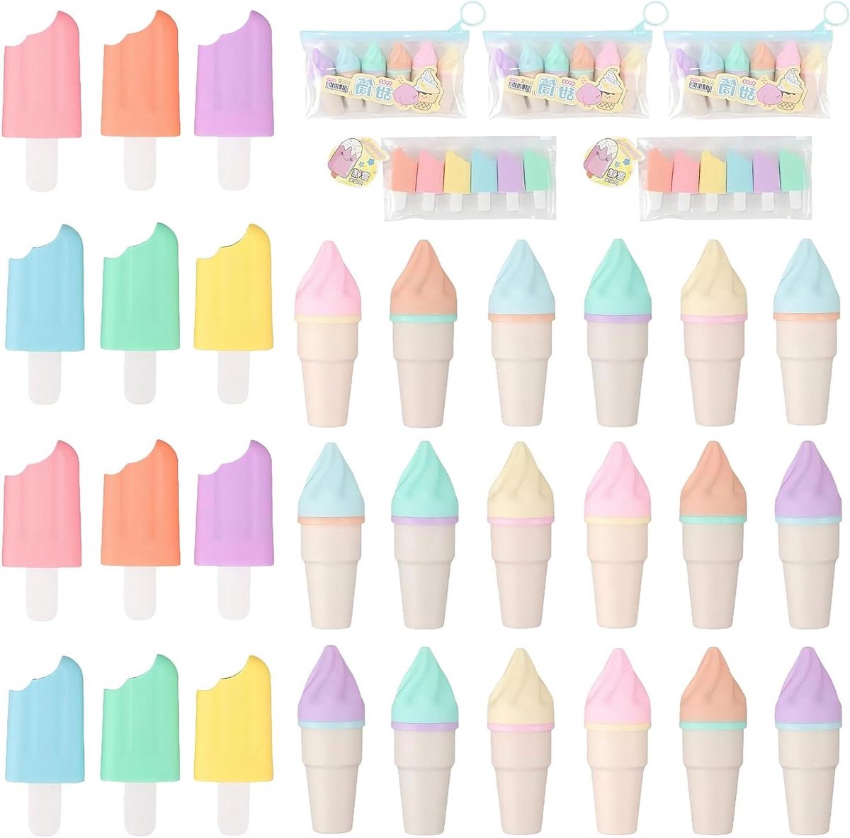 Mini Markeerstiften Set - Leuke Markers - Studie en Kantoor - IJshoorn en IJsjes Designs - 30 Stuks - Macaron Kleuren
