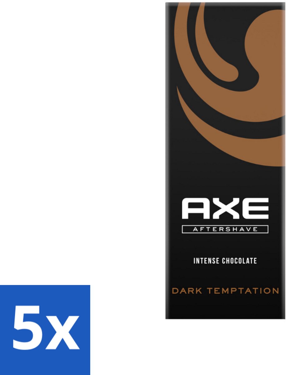 5 x Axe Dark Temptation Aftershave 100 ml - Aftershave - Chocolade - Aftershave Geur - Verleidelijk Aroma - Huidkalmering