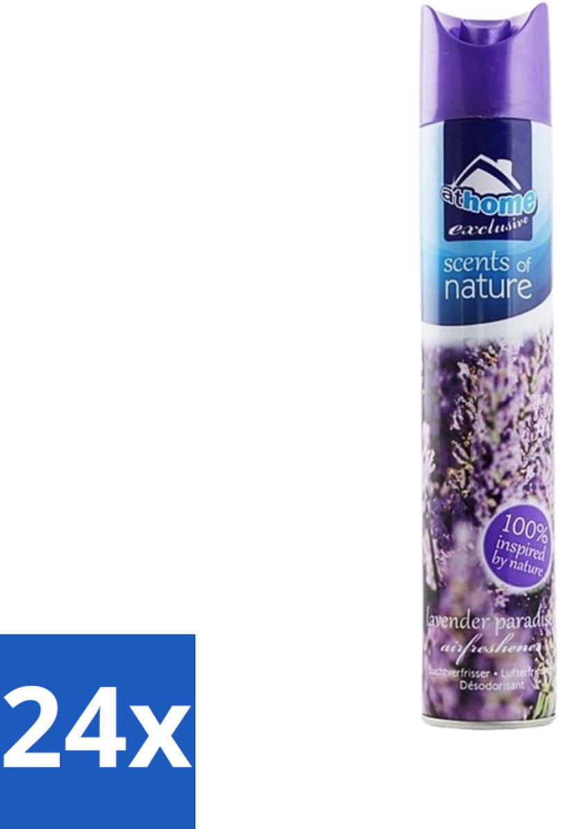 24 x At Home - Scents Of Nature - Luchtverfrisser - Geïnspireerd Door Natuur - 400 ml - Luchtverfrisser - Natuurlijke Geur - Lavendel - Geur Neutraliseren - Frisse Geur