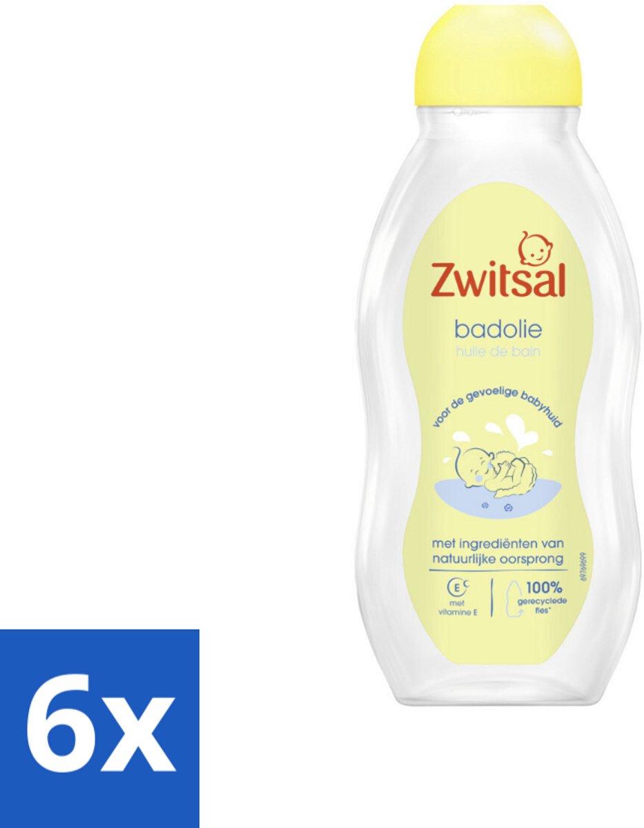 6 x Zwitsal Badolie 200 ml - Badolie Voor Baby - Droge Huid - Babyhuid Verzorging - Zwitsal Badolie - Babybad Ritueel