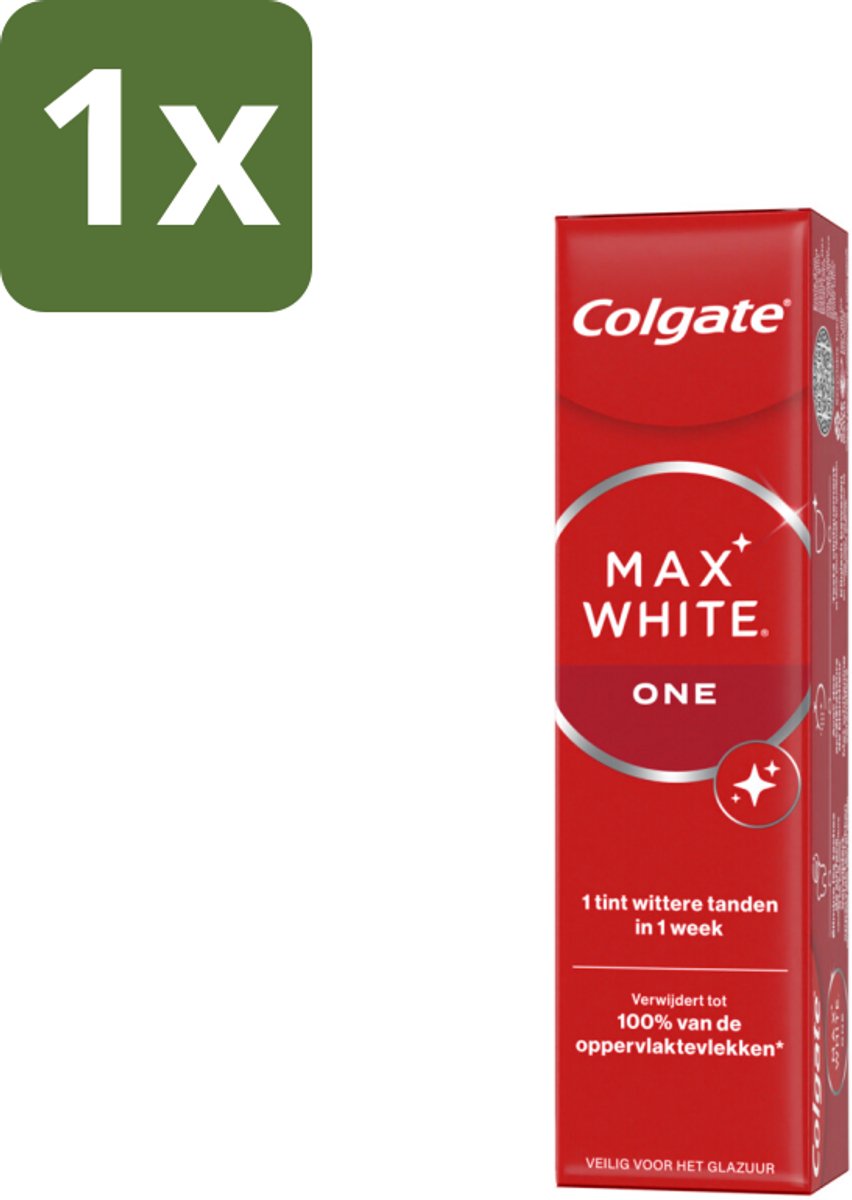 1 x Colgate Tandpasta Max White One 75 ml - Tandpasta - Witte Tanden - Whitening - Tanden Witter Maken - Tanden Verzorgen
