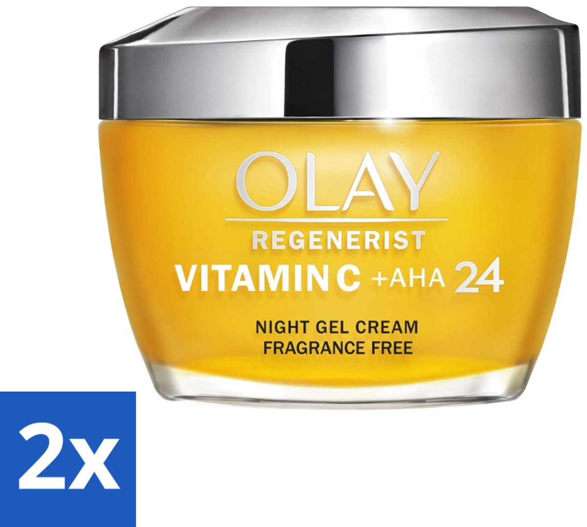 2 x Olay - Vitamine C + AHA24 - Nachtcrème - Vernieuwend & Verhelderend - 50 ml - Nachtcrème - Vitamine C - AHA - Niacinamide - Verheldering