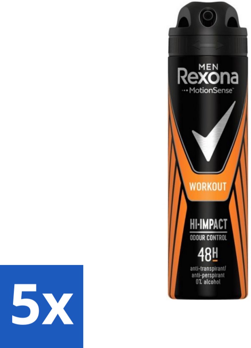 Rexona Men - MotionSense - Deodorant Spray - Anti-transpirant - 150 ml - Bulkverpakking - 5 stuks