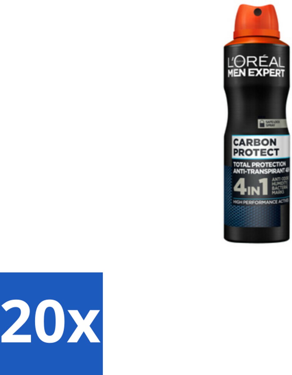 L'Oréal Men Expert Deodorant Spray Carbon Protect 150 ml - Bulkverpakking - 20 stuks